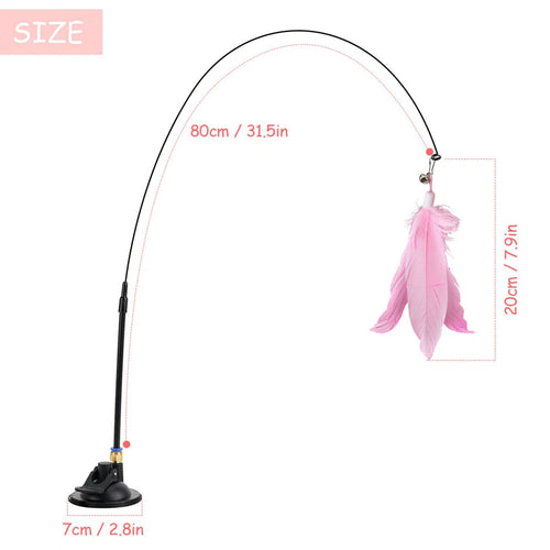 Cat Wand Interactive Cat Toys Detachable Cat Feather Toys Kit for Indoor Outdoor Kitten Toys