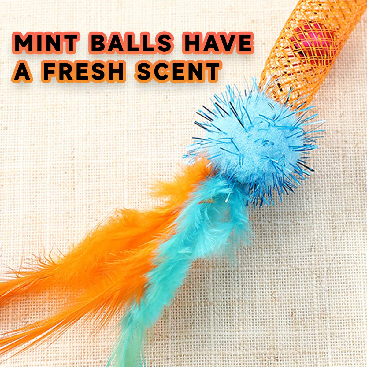 Cat Chew Toys With Feather 3 Pack With Pack Bell Catnip